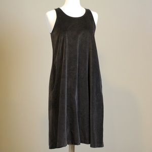 Vintage Brown Velveteen Jumper Dress with Pockets